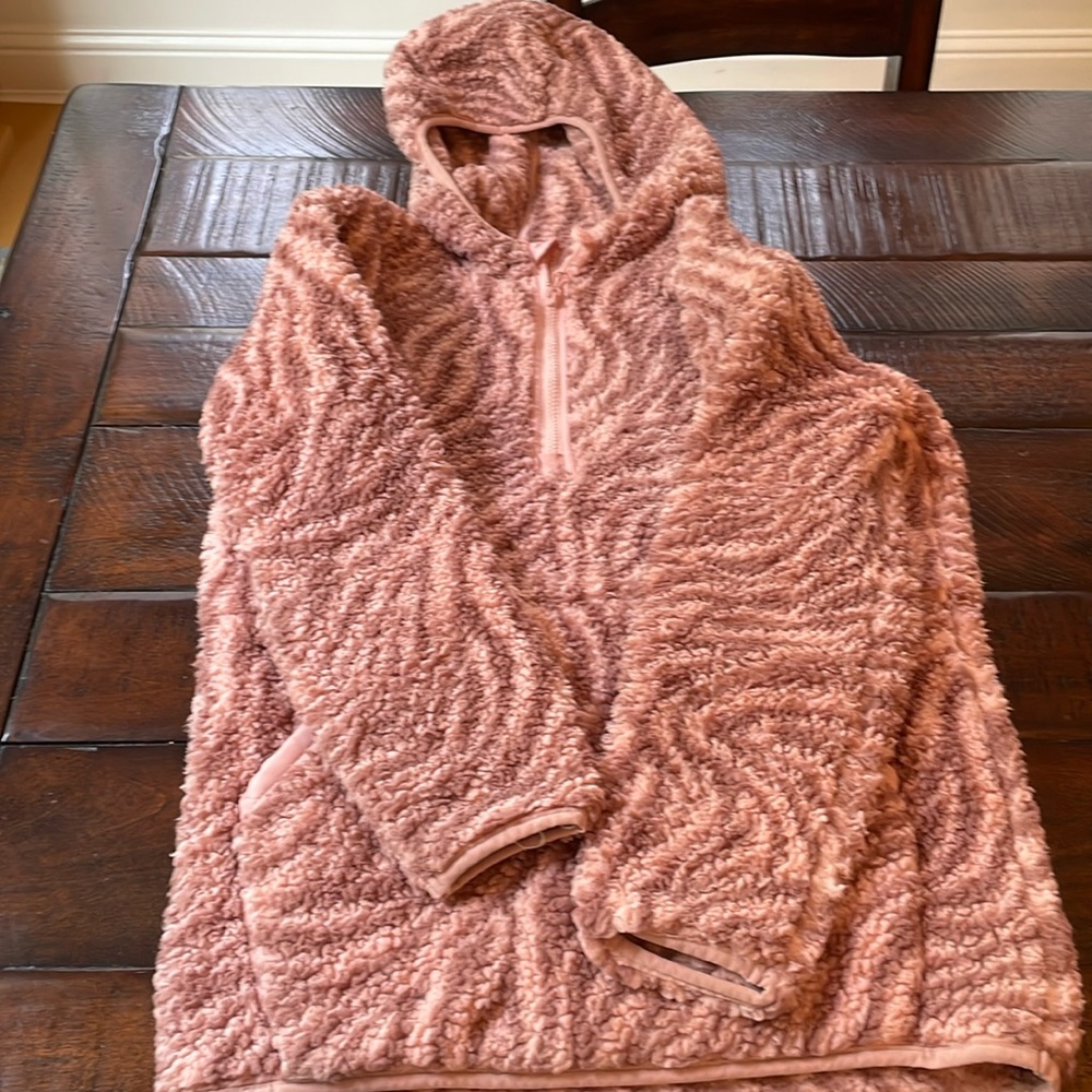 Hooded fleece half zip